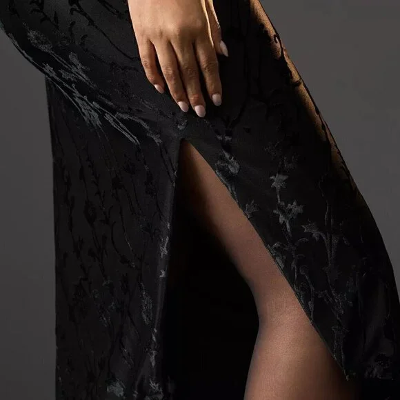 Hutch One-Shoulder Ruched Velvet Dress Pink/Rose/Magenta XL - Picture 9 of 9